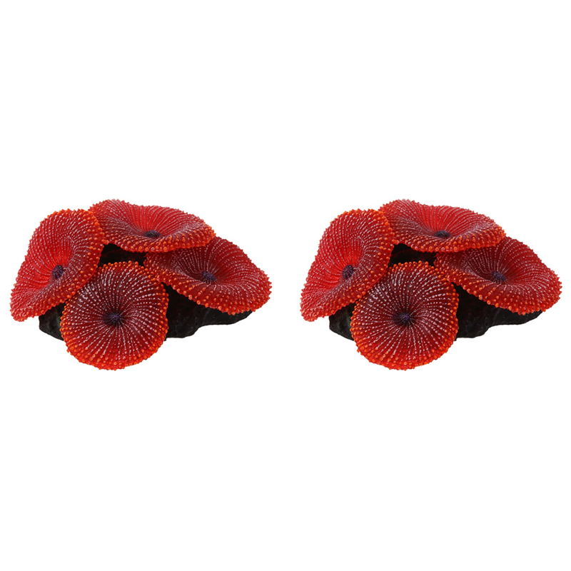 Aquarium Plant Red - YWDZ-2X Acquario artificiale Decorazione acquario Corallo