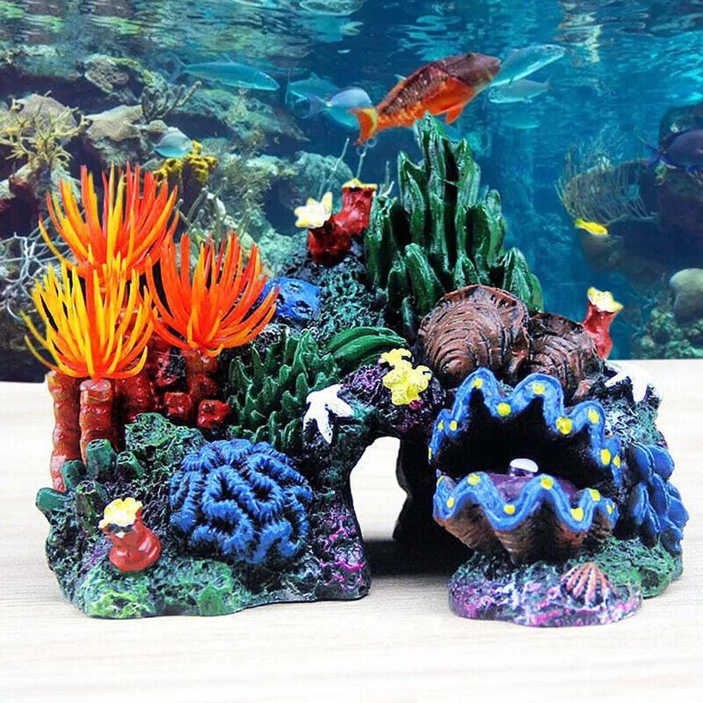 Aquarium Planted Background - Ornamento per acquario simulato barriera corallina